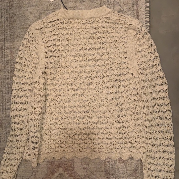 NWT Zara Crochet Cropped Tan Sweater - Picture 5 of 5